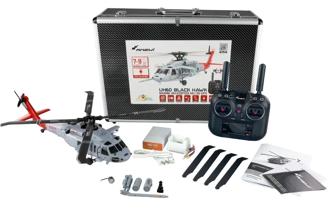 Amewi Helikopter UH60 Black Hawk Navy 6-Kanal, RTF