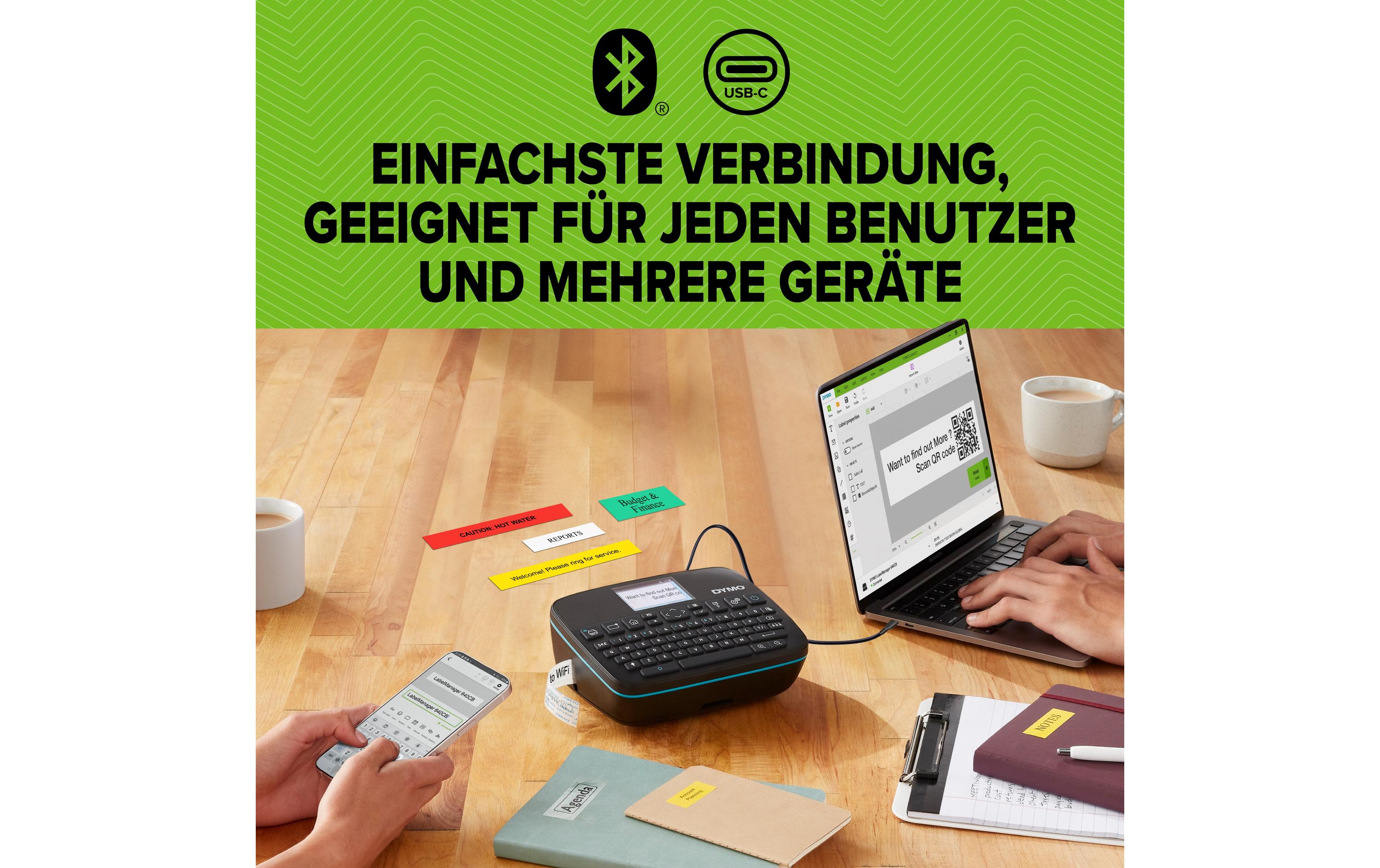 DYMO Beschriftungsgerät LabelManager 640 CB, QWZ-Tast. Koffer-Set