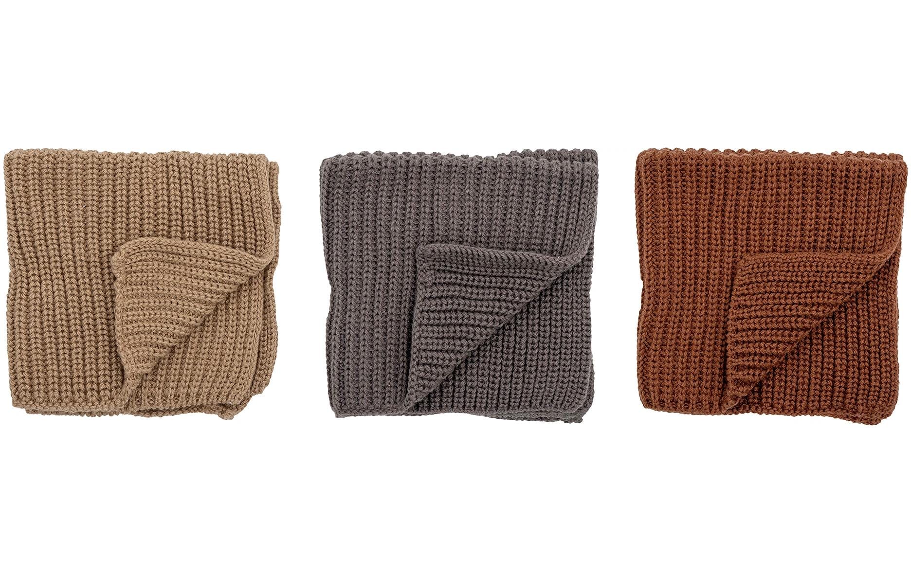 Bloomingville Abwaschlappen Ninna, Baumwolle, Grau, 27 x 27 cm, 3 Stück