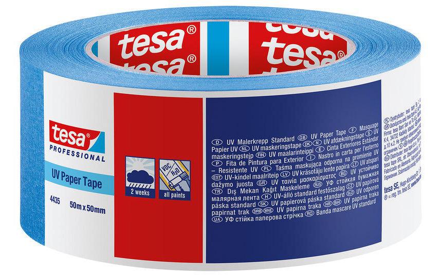 tesa UV Maler-Krepp 50 mm x 50 m, Blau