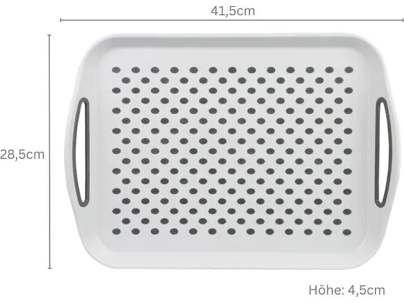 Kesper Serviertablett rutschfest Weiss Grau 41.5 x 29 x 4.5 cm