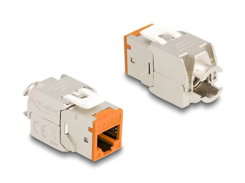 Delock Keystone-Modul RJ45 zu LSA Cat.6A Orange, 10 Stück