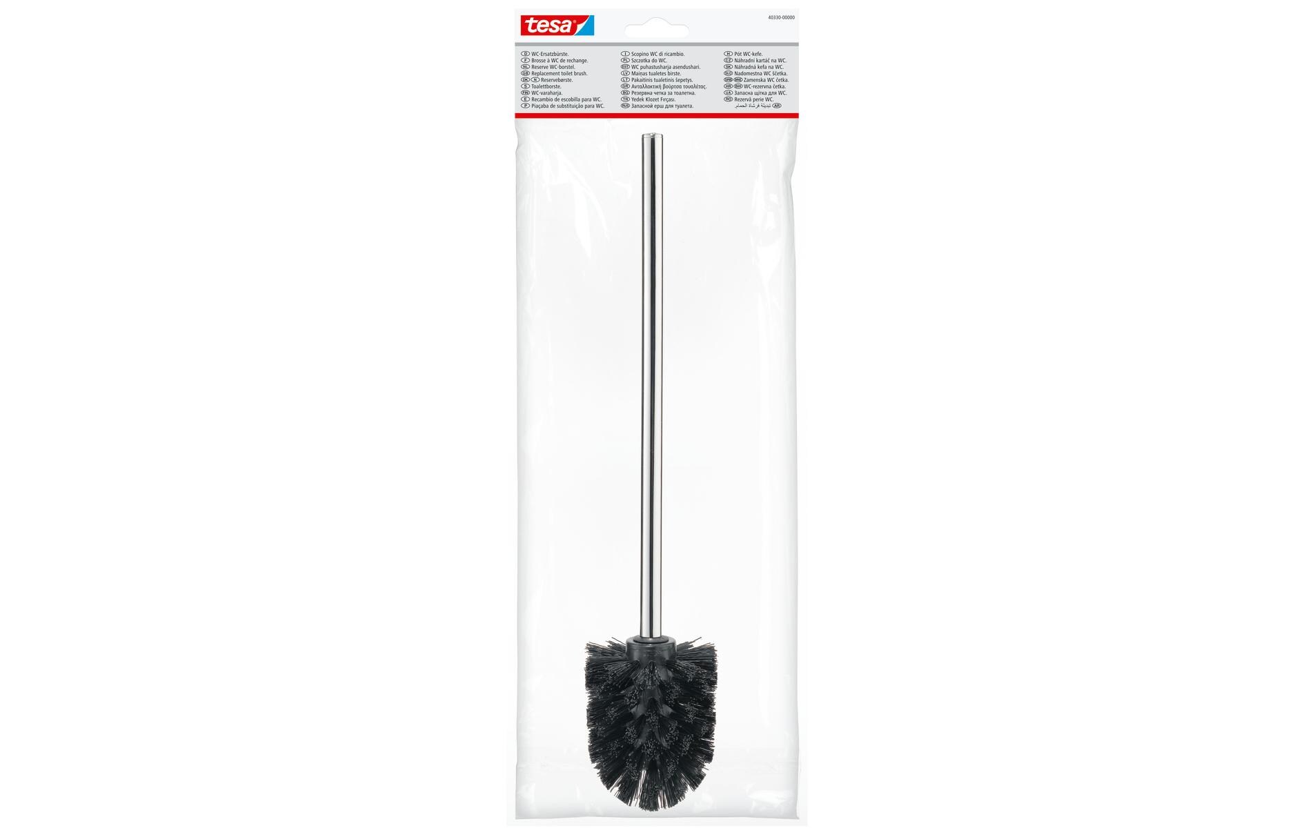tesa SPARE Ersatz-Toilettenbürste Schwarz/Chrom