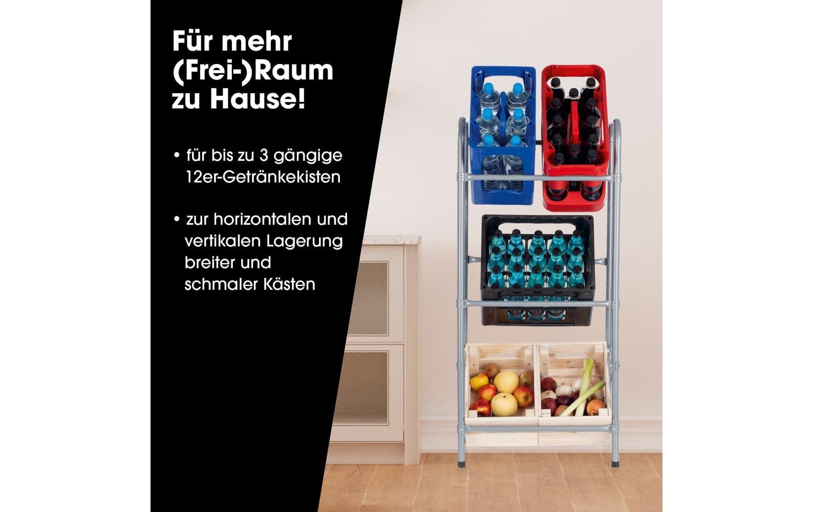 EASYmaxx Getränkekisten-Regal 110 x 50 x 33 cm