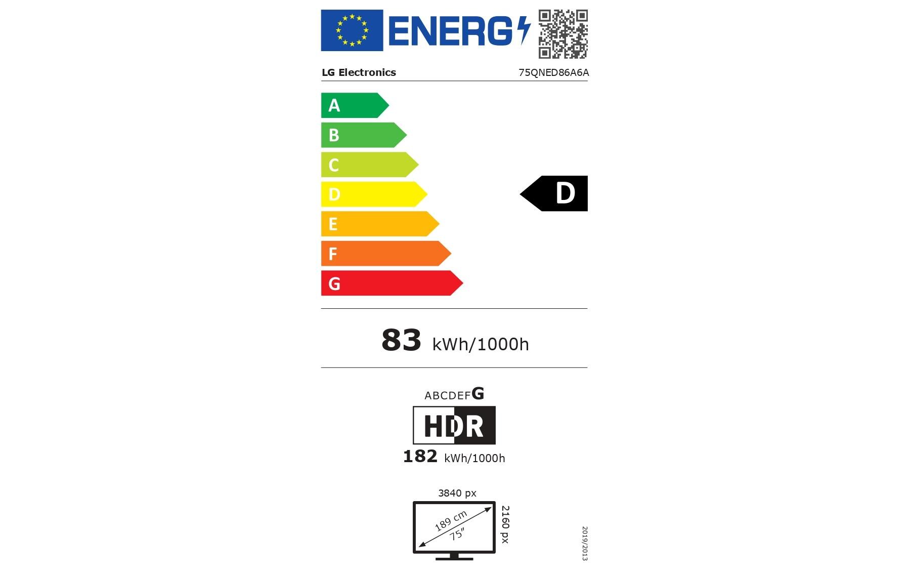 LG TV 75QNED86A6A 75, 3840 x 2160 (Ultra HD 4K), QNED