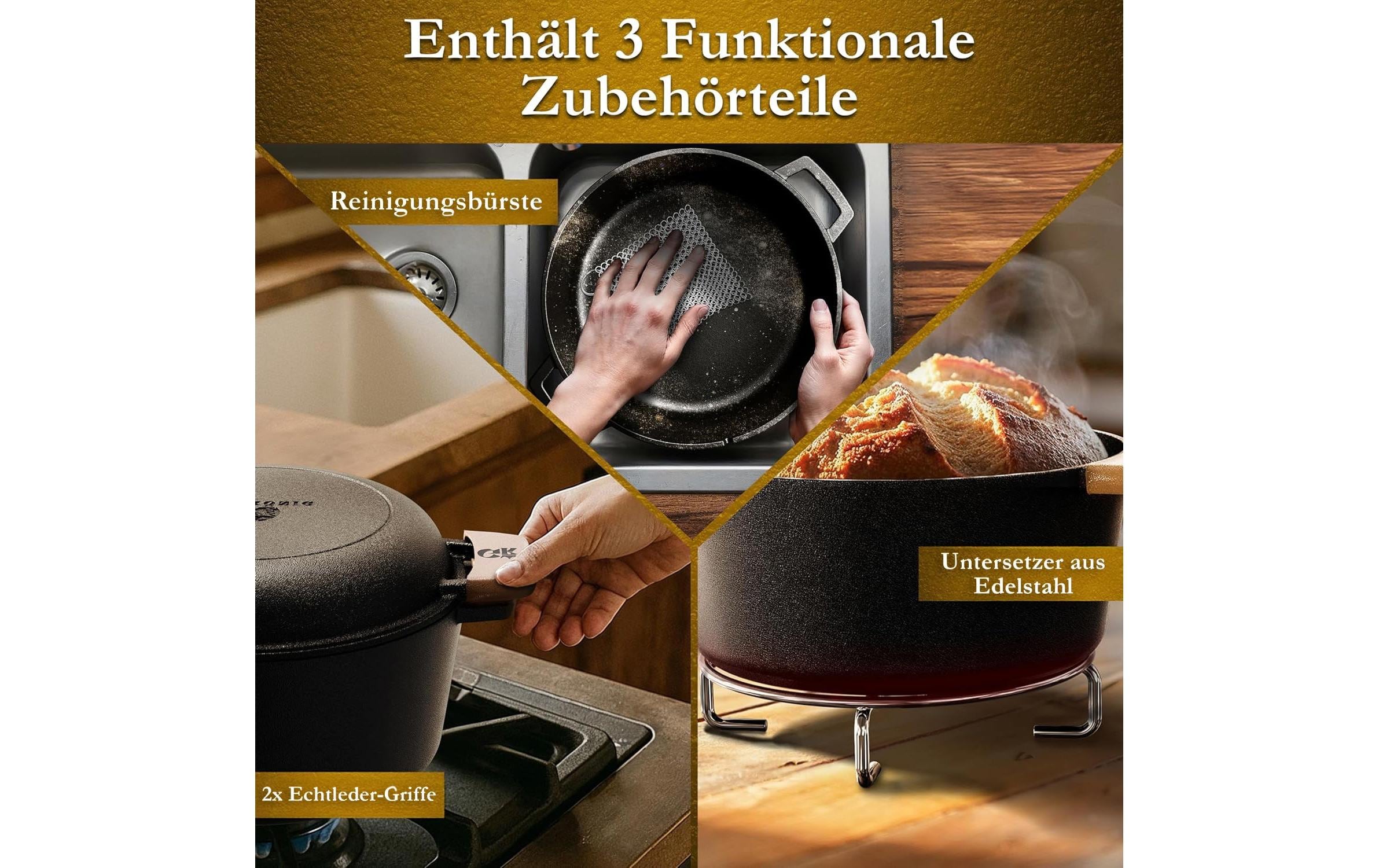 Gusskoenig Dutch Oven -Topf 4.8 l und Pfanne 1.8 l