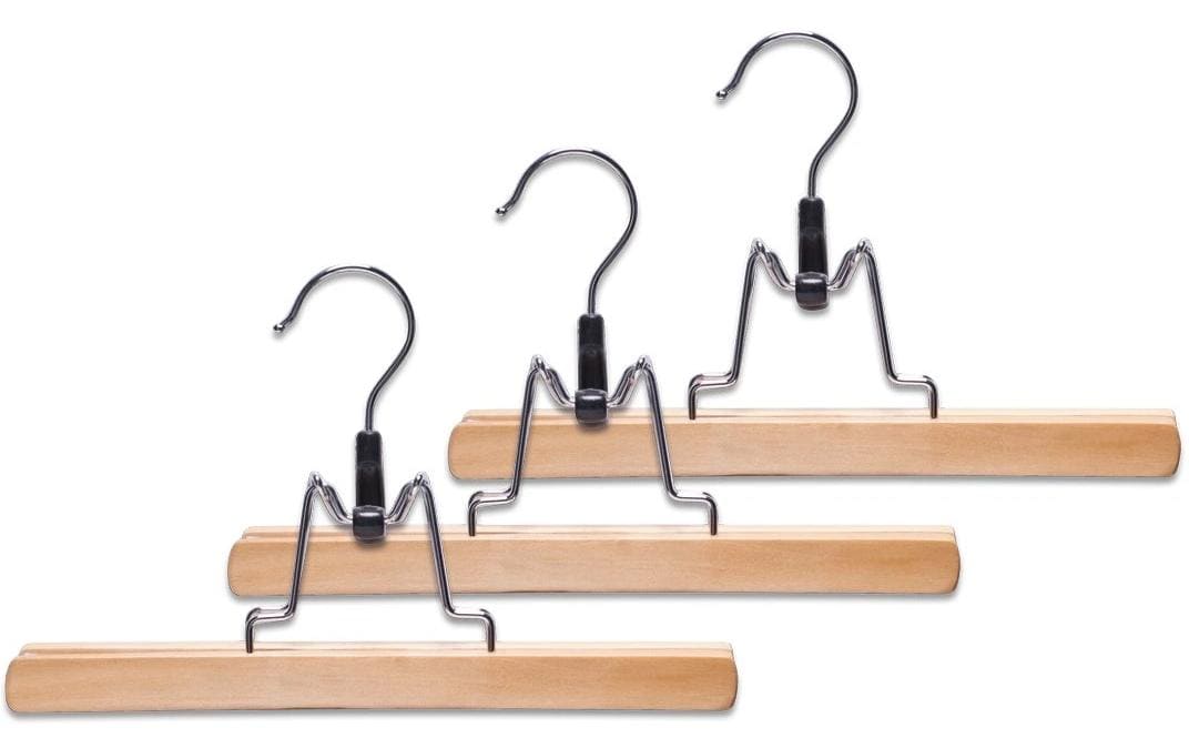 Zeller Present Hosenklemmbügel-Set, 3-tlg., Holz Braun