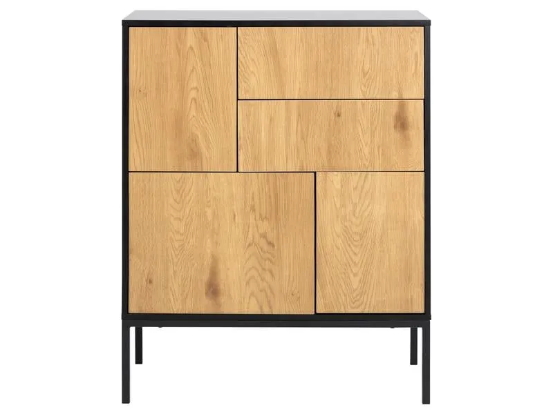 AC Design Kommode Seaford 80 x 40 x 103 cm, Nature/Schwarz AC Design Kommode Seaford 80 x 40 x 103 cm, Nature/Schwarz