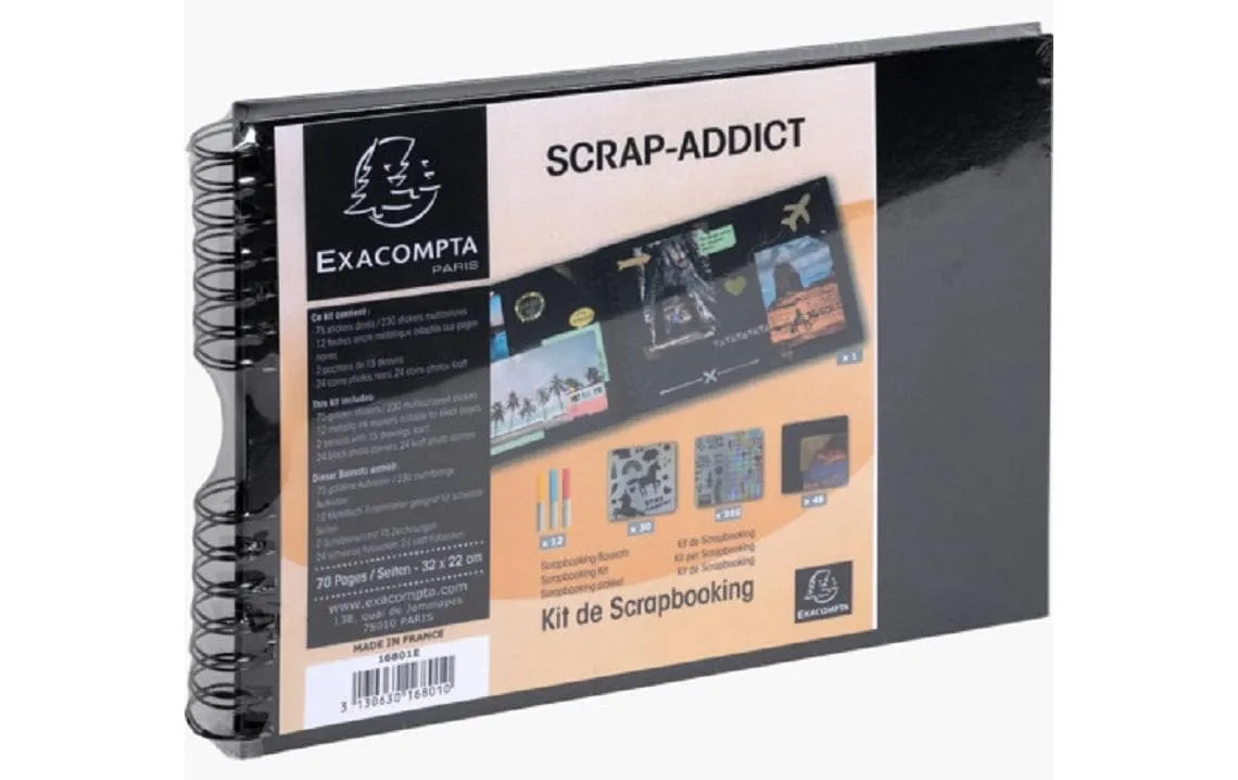 Exacompta Fotoalbum Scrap-Addict Set Schwarz Exacompta Fotoalbum Scrap-Addict Set Schwarz