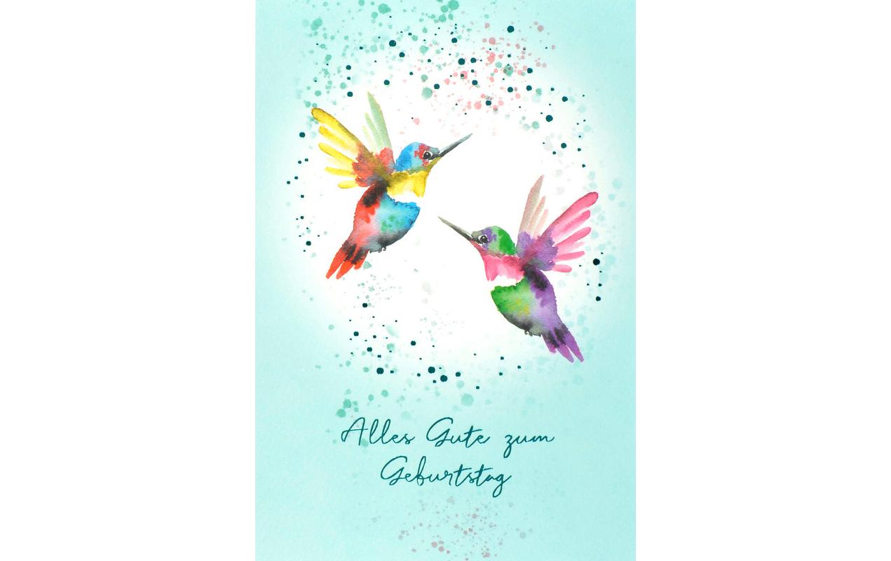 ABC Geburtstagskarte Kolibris B6