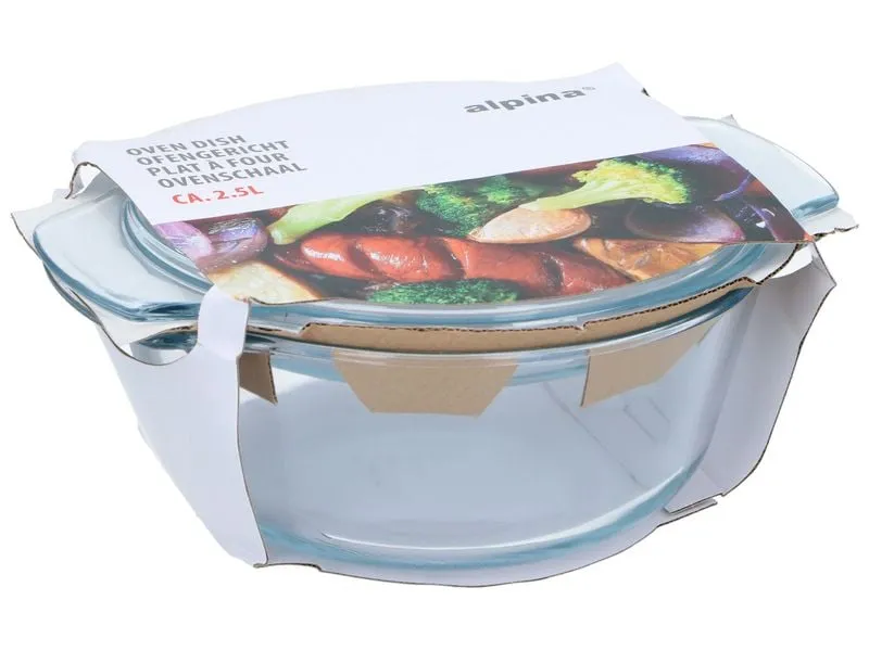 alpina Auflaufform 2.5 l Oval, Transparent