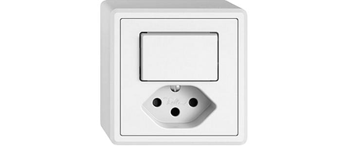 Feller EDIZIOliv Kleinkombi AP 1xT13-1xS3 Weiss Feller EDIZIOliv Kleinkombi AP 1xT13-1xS3 Weiss