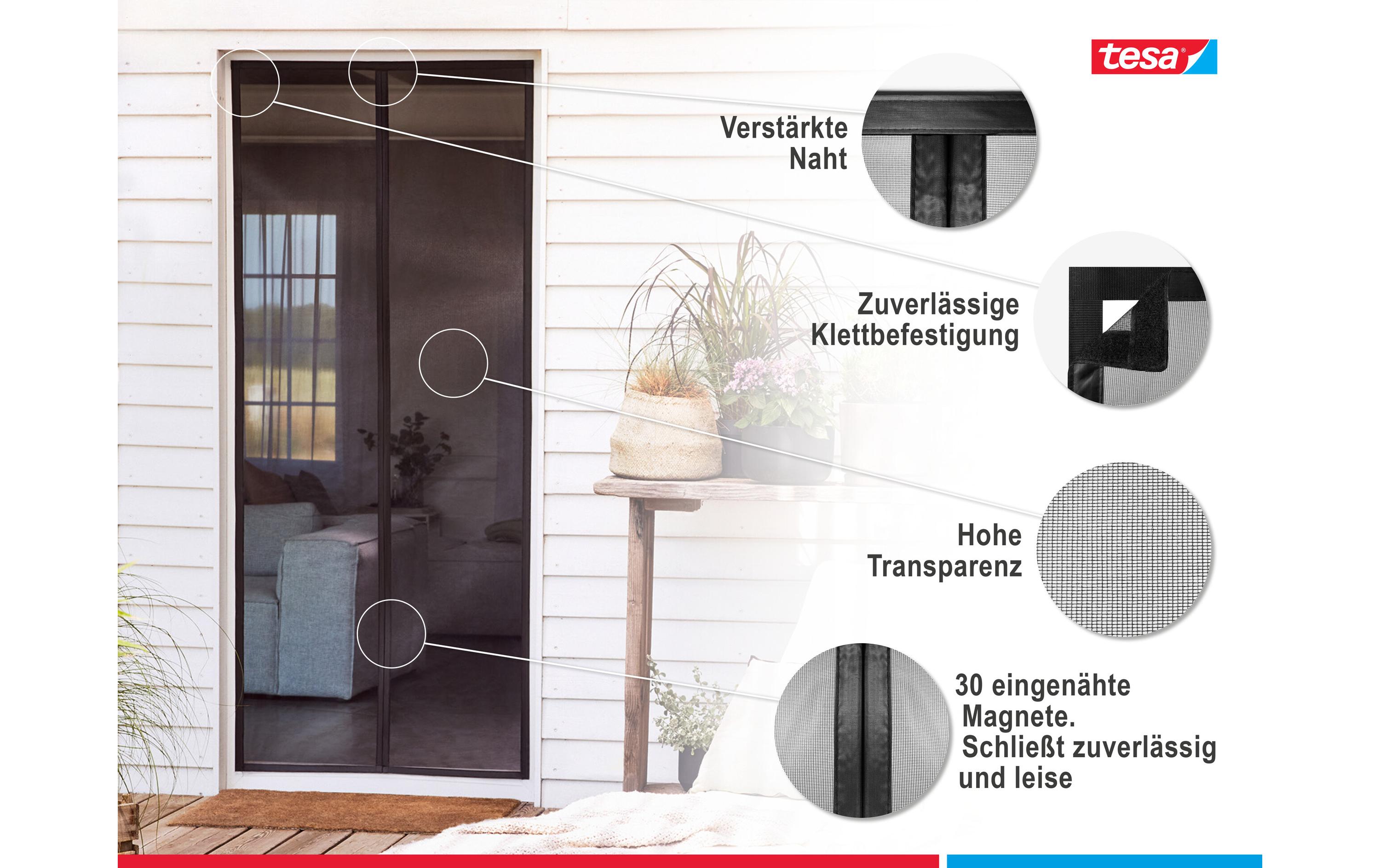 tesa Insektenschutz Magnetvorhang 0.8 x 2m selbstschliessend