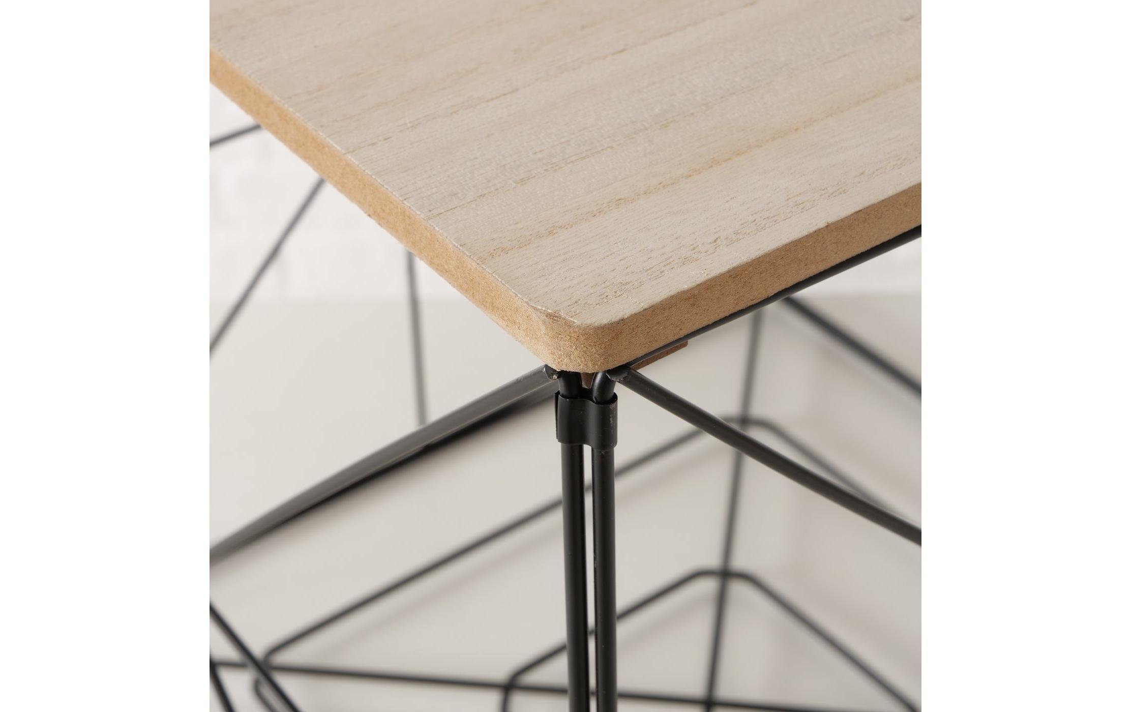 Boltze Beistelltisch Kubio 38 x 38 cm, Natur/Schwarz