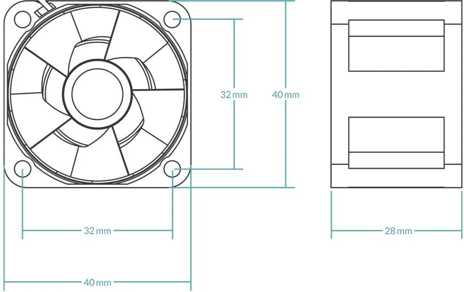 Arctic Cooling PC-Lüfter S4028-6K, 40 x 28 mm, 6000 RPM, Schwarz, 1 Stück