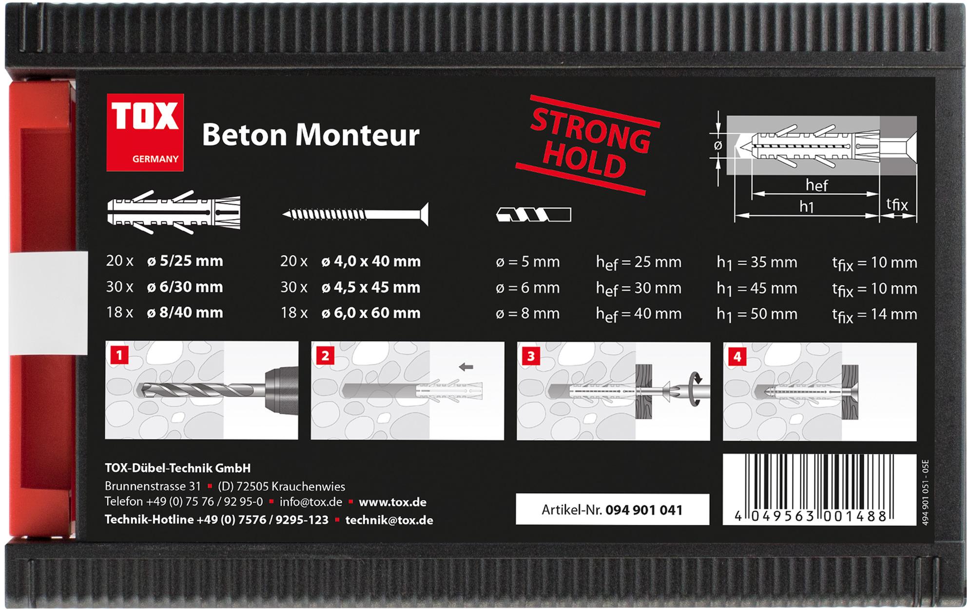 Tox-Dübel Dübel Monteur Beton Barracuda 136 Stück