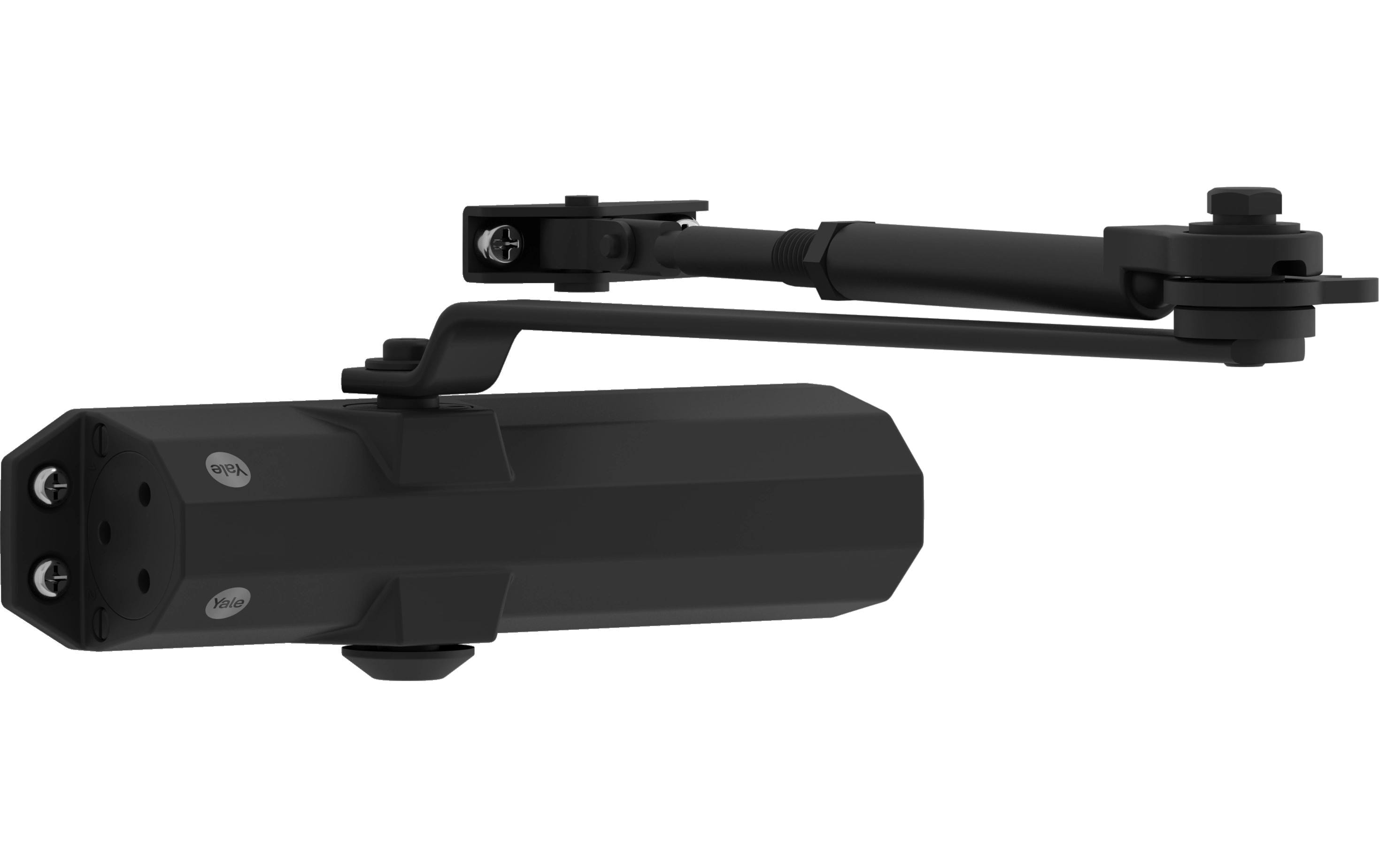 Yale Türschliesser mit Feststellarm, Serie 4500 Schwarz