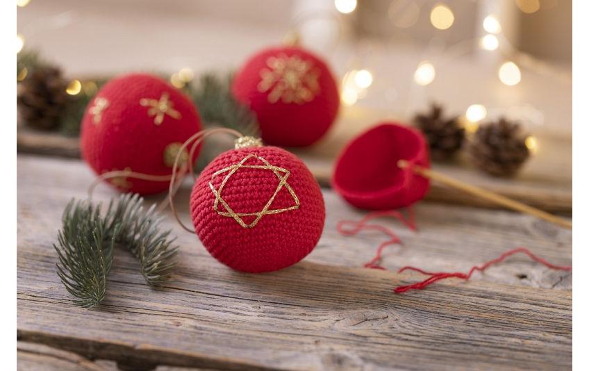 Creativ Company Bastelset Weihnachtskugeln Häkeln