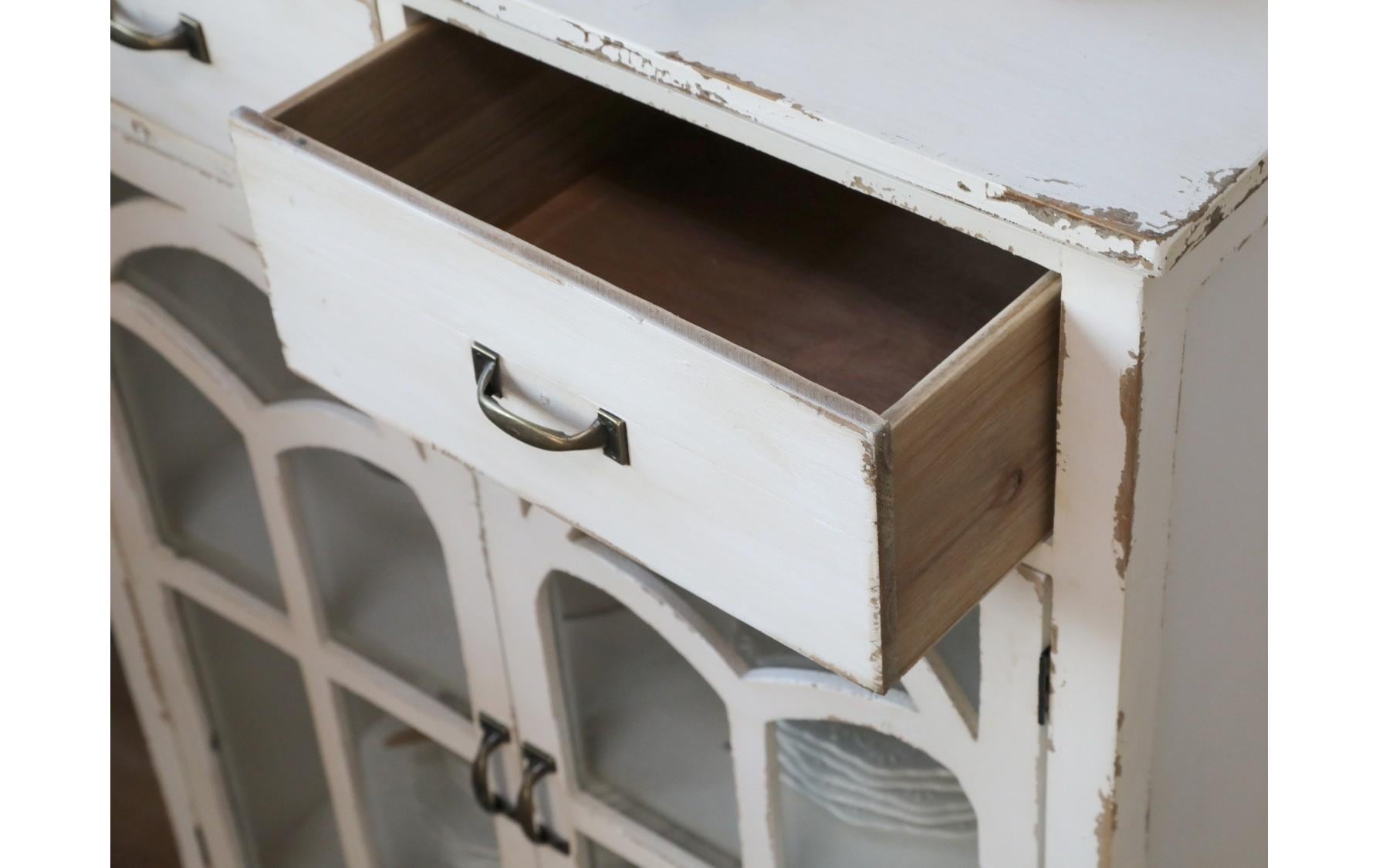 Chic Antique Kommode 32 cm x 92 cm, Crème