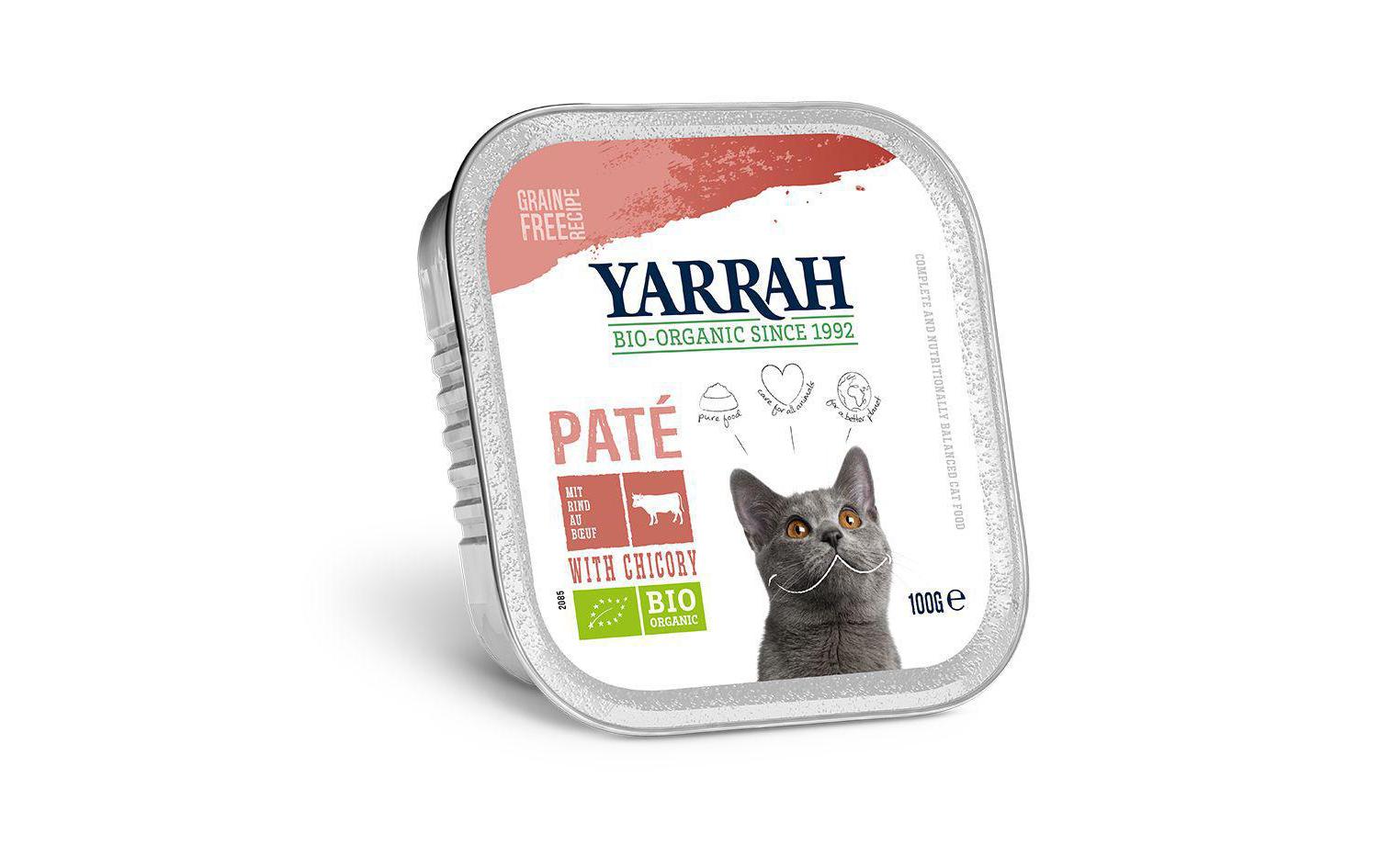 Yarrah Bio-Nassfutter Paté mit Rind und Huhn, 16 x 100 g