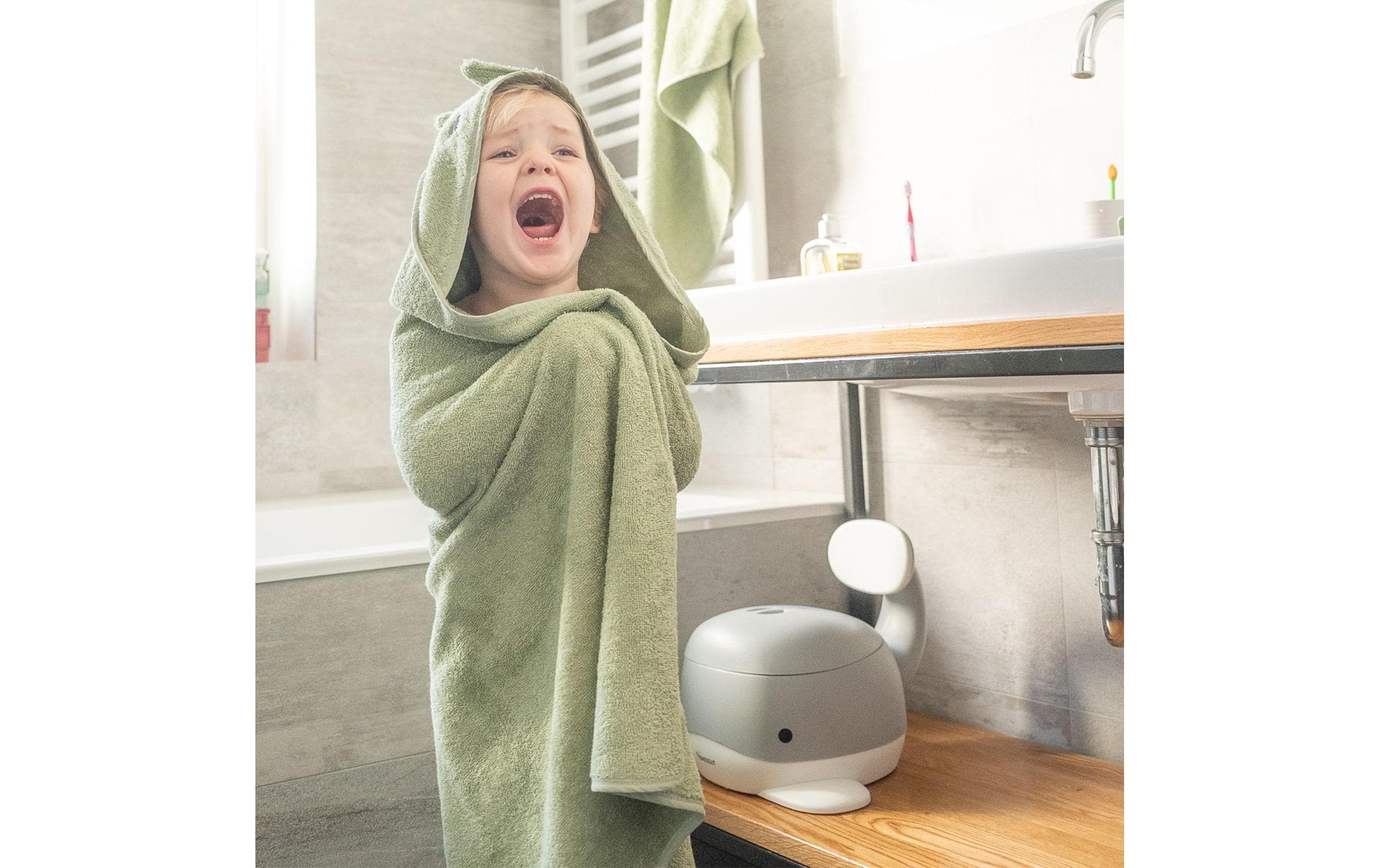 Kindsgut Kapuzenhandtuch Dino 75 x 75 cm