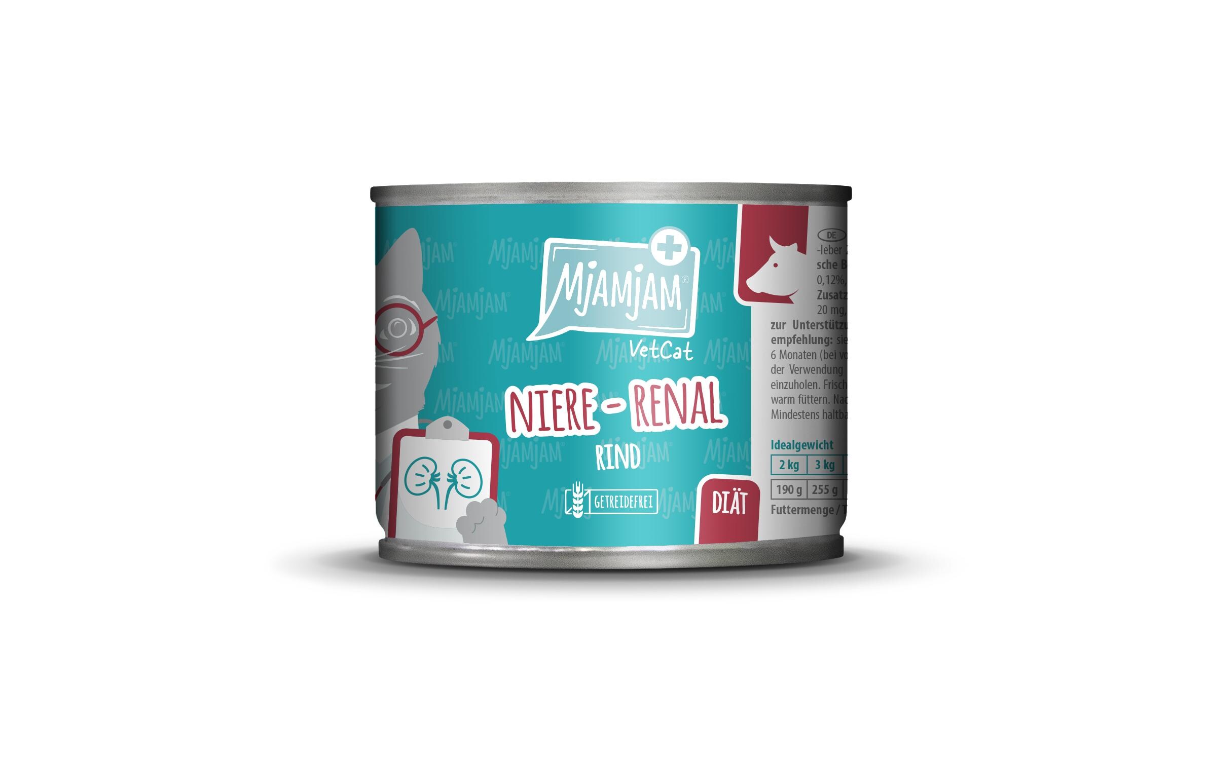 Mjamjam VetCat Nassfutter Niere-Renal Rind, 200 g