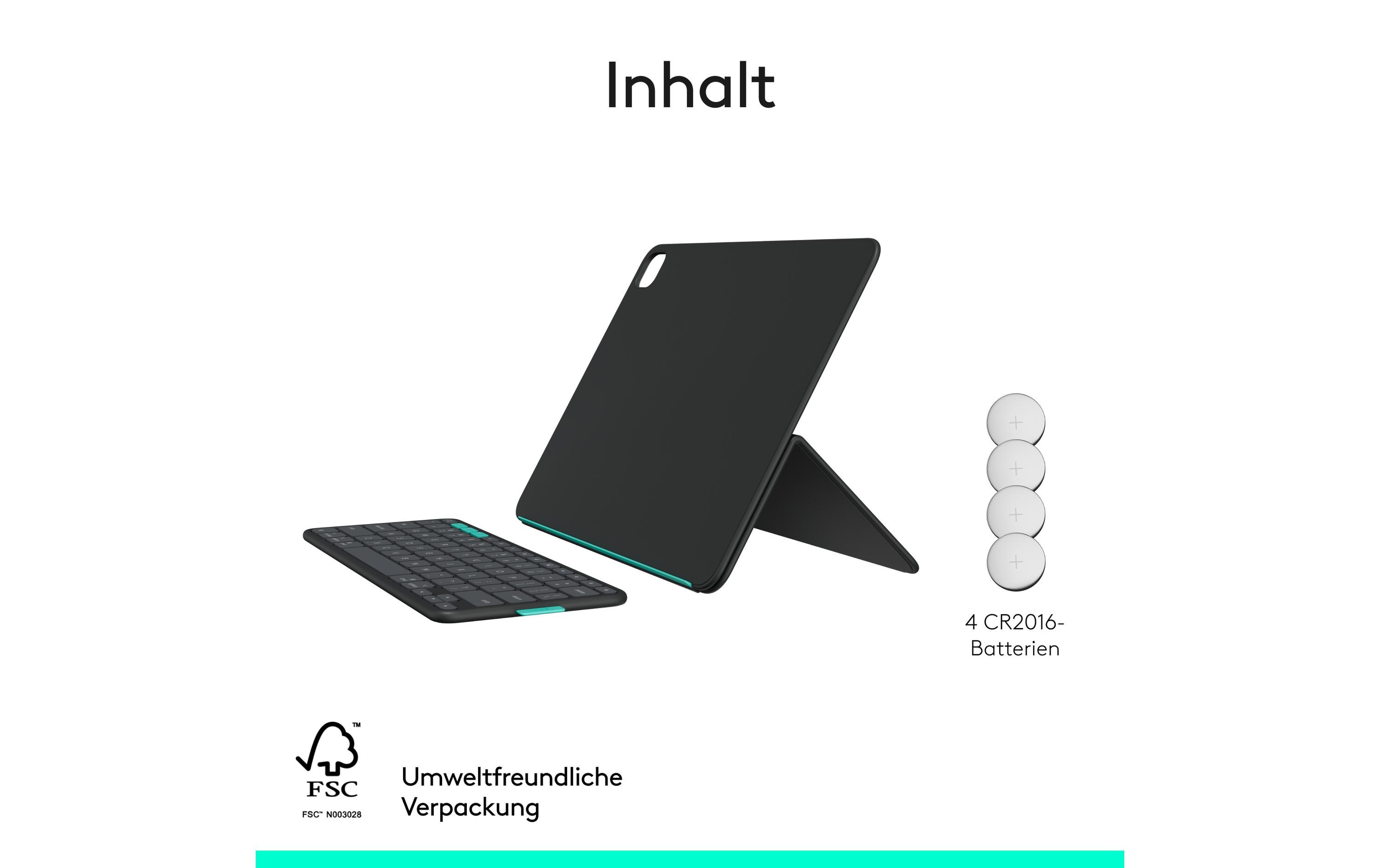 Logitech Tablet Tastatur Cover Flip Folio iPad Pro & Air13