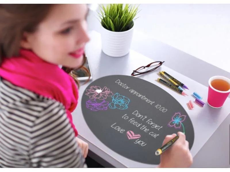 Securit Kreidetafel Silhouette Oval mit Klett, Schwarz Securit Kreidetafel Silhouette Oval mit Klett, Schwarz