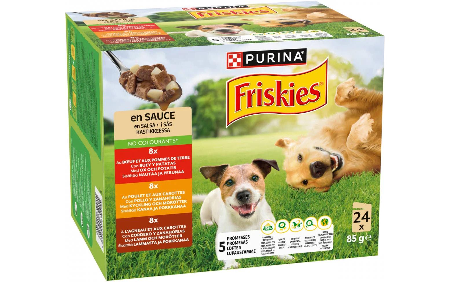 Purina Friskies Nassfutter Adult mit Rind, Huhn, Lamm in Sauce 24 x 85 g