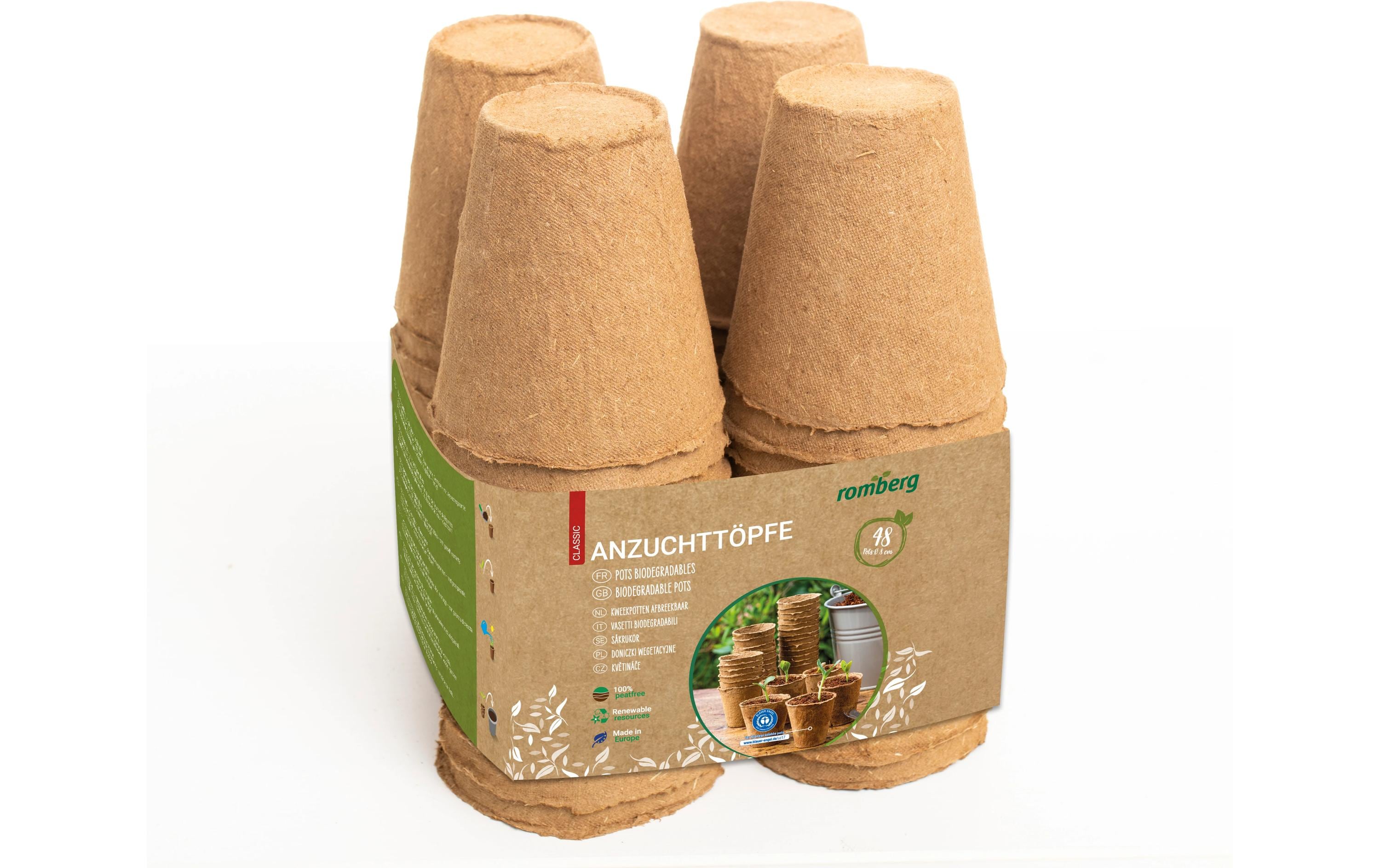 Romberg Aufzuchttöpfe 48 Stück , 8 cm rund