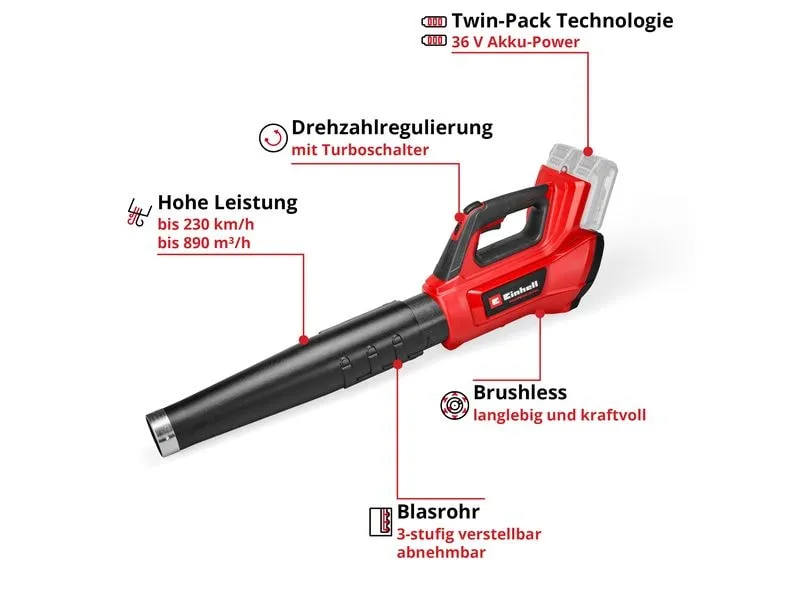 Einhell Professional Akku-Laubbläser GP-LB 36/230 Li E BL-Solo Einhell Professional Akku-Laubbläser GP-LB 36/230 Li E BL-Solo