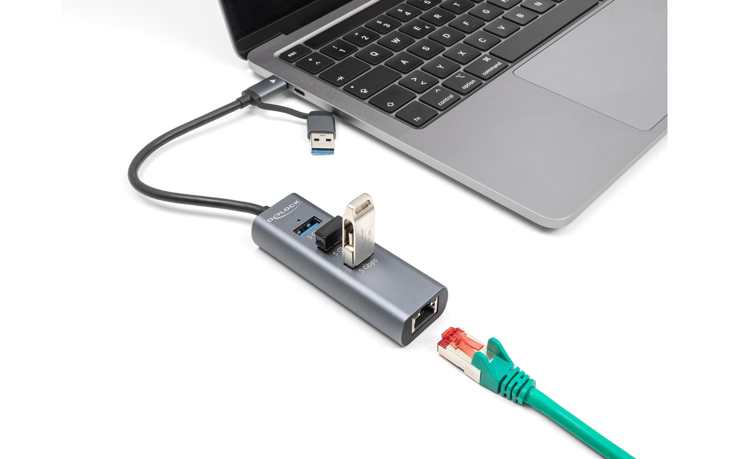 Delock Netzwerk-Adapter 5 Gbps USB Typ-A/USB Typ-C