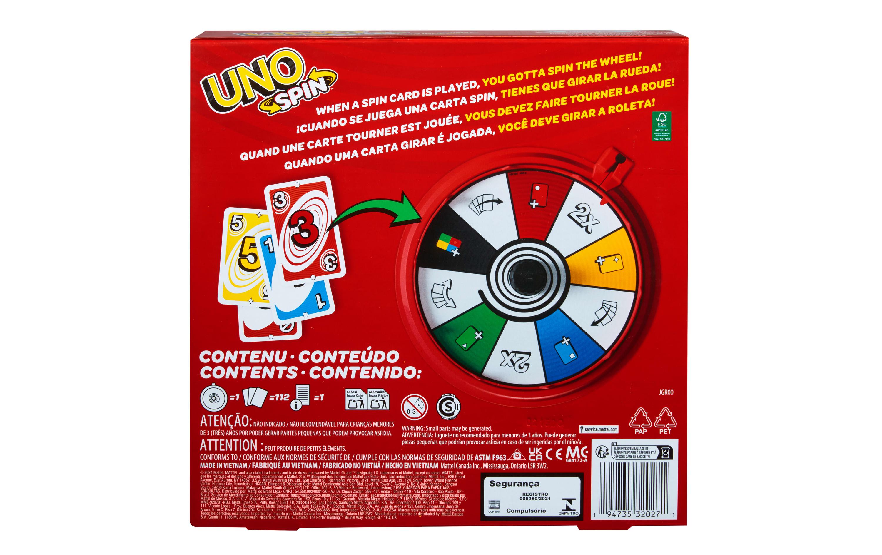 Mattel Spiele Kartenspiel UNO Spin Kartenspiel