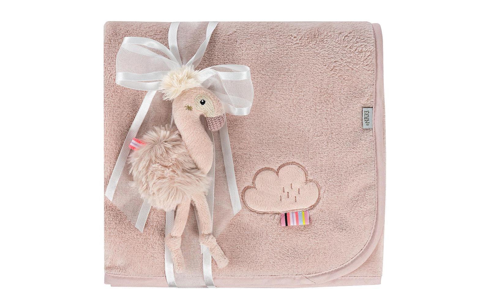 fehn Geschenkset Kuscheldecke Flamingo