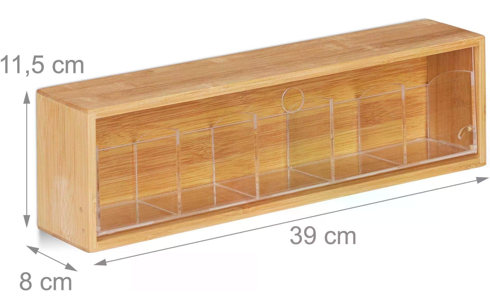 relaxdays Teebeutel-Box Braun