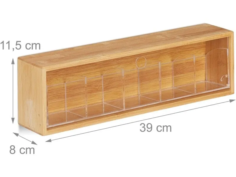 relaxdays Teebeutel-Box Braun