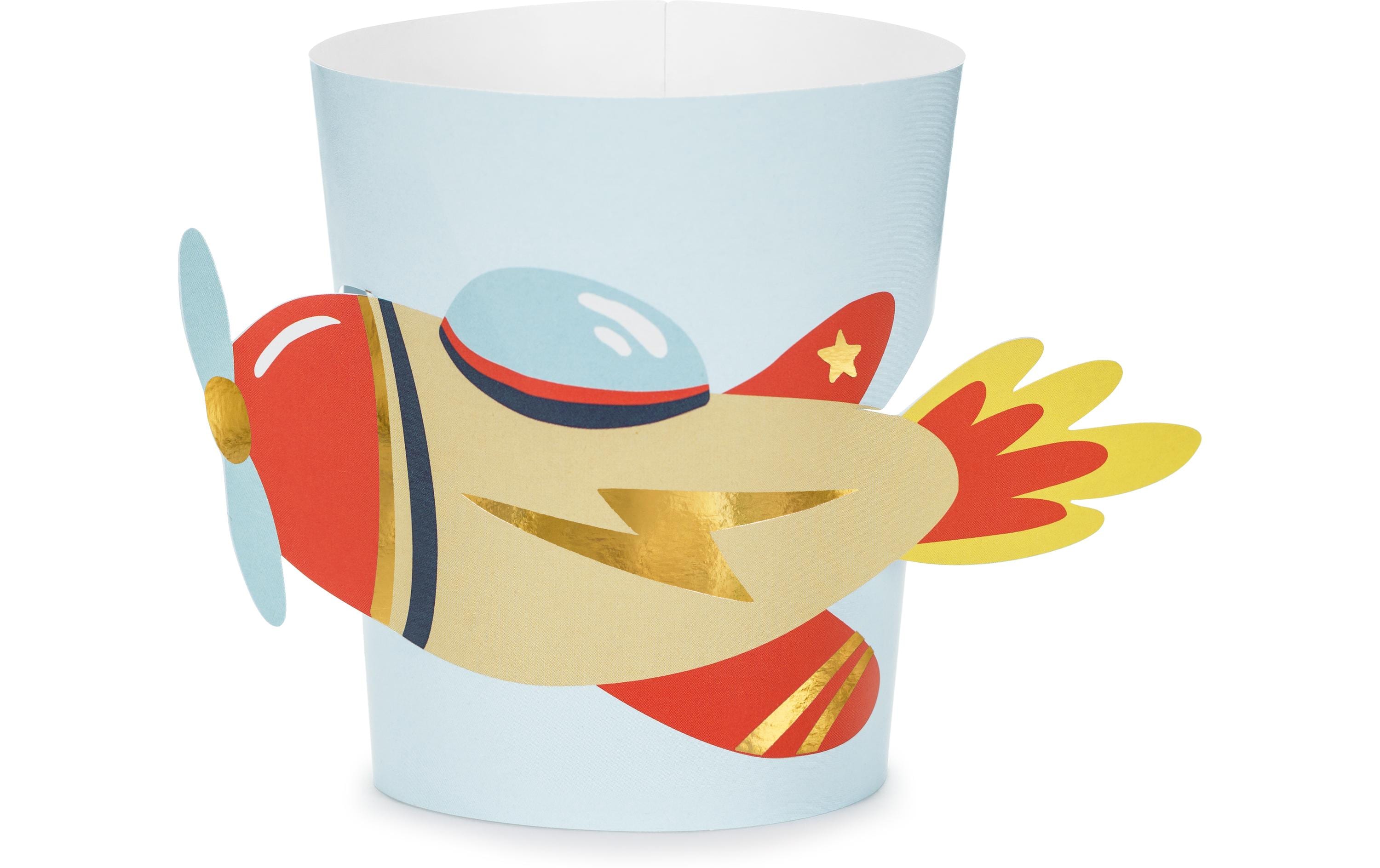 Partydeco Glasmarkierer Flugzeug Mehrfarbig