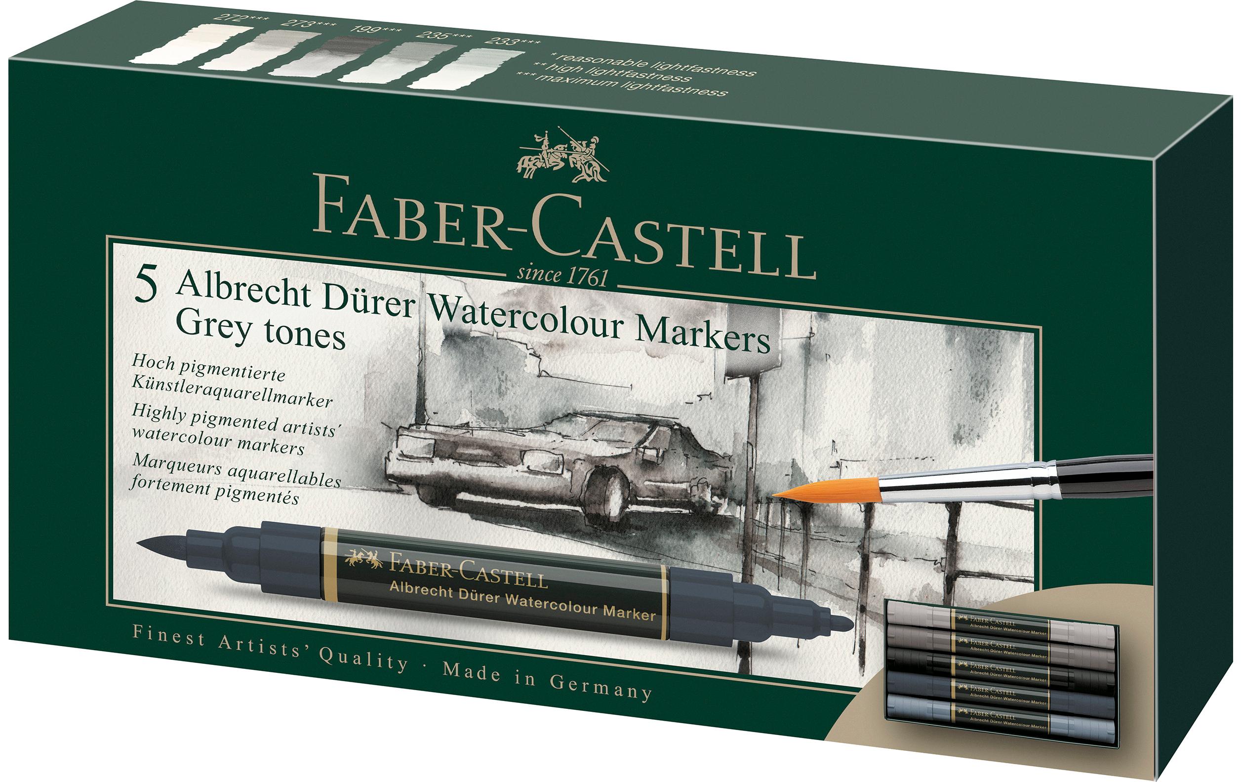 Faber-Castell Aquarellmarker Albrecht Dürer 5er Etiu, Grey tones