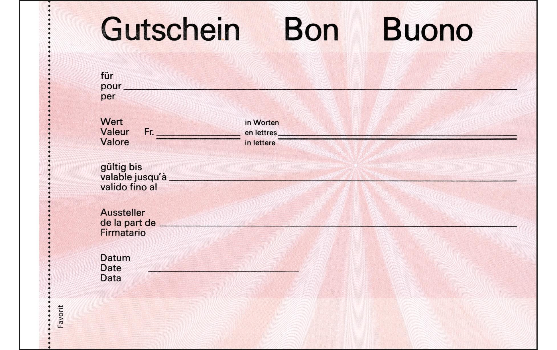Favorit Gutschein A6 quer 25 Blatt, Rot Favorit Gutschein A6 quer 25 Blatt, Rot