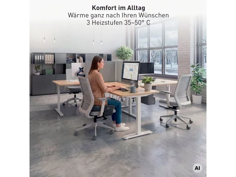 Leitz iComfi Beheizbares Ergo Sitzkissen Dunkelgrau