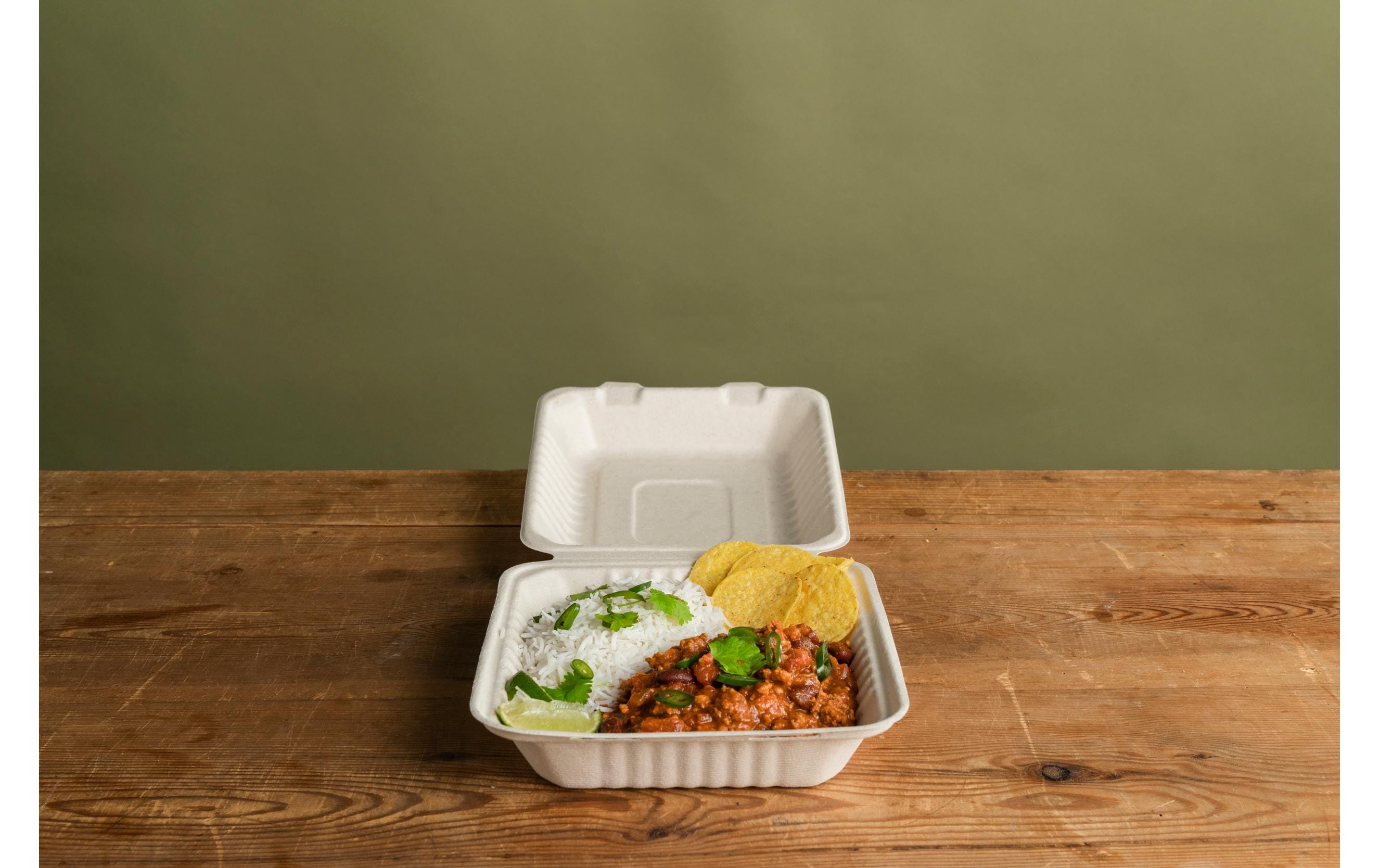 BioPak Menübox Hinged 1000 ml, 50 Stück