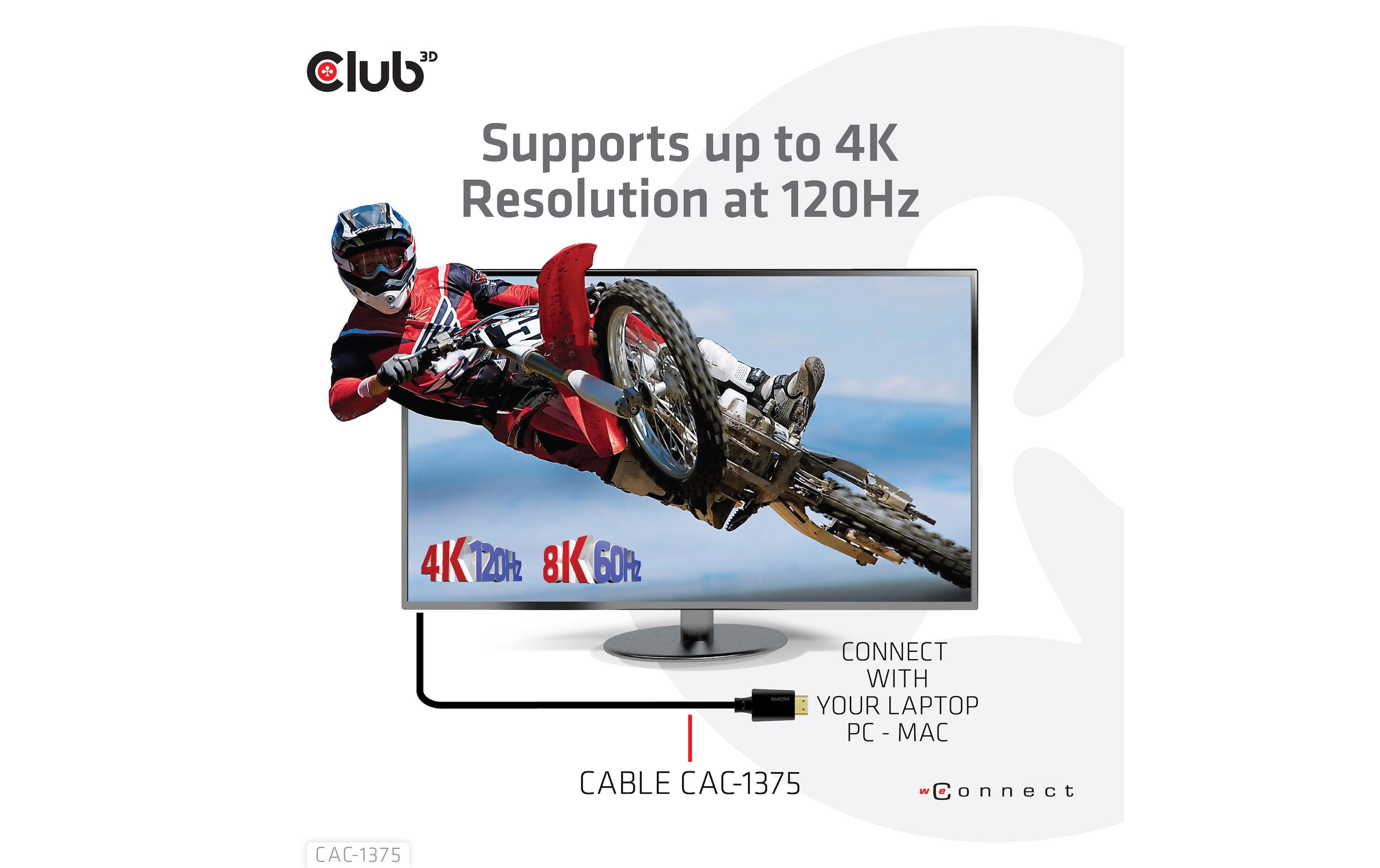 Club 3D Kabel Ultra High Speed 4K120Hz, 8K60Hz HDMI 2.1 - HDMI, 5 m