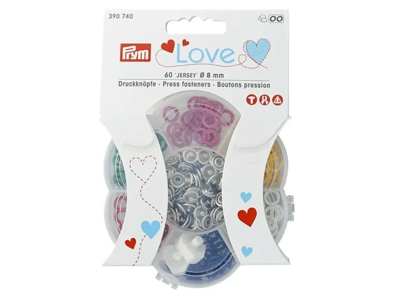 Prym Druckknöpfe Love Jersey Bunt, 8 mm