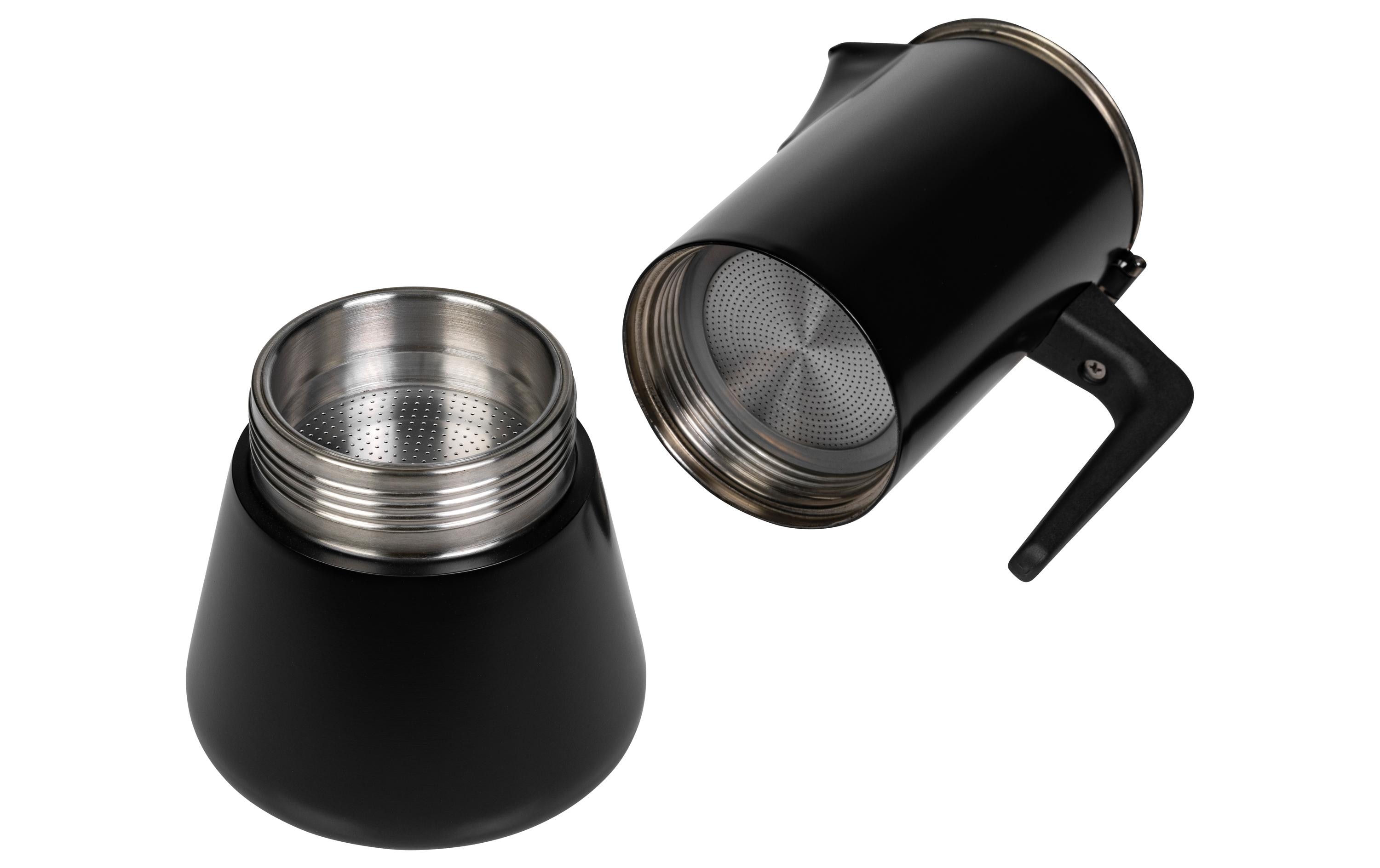 FURBER Espressokocher Chicchi 10 Tassen, Schwarz