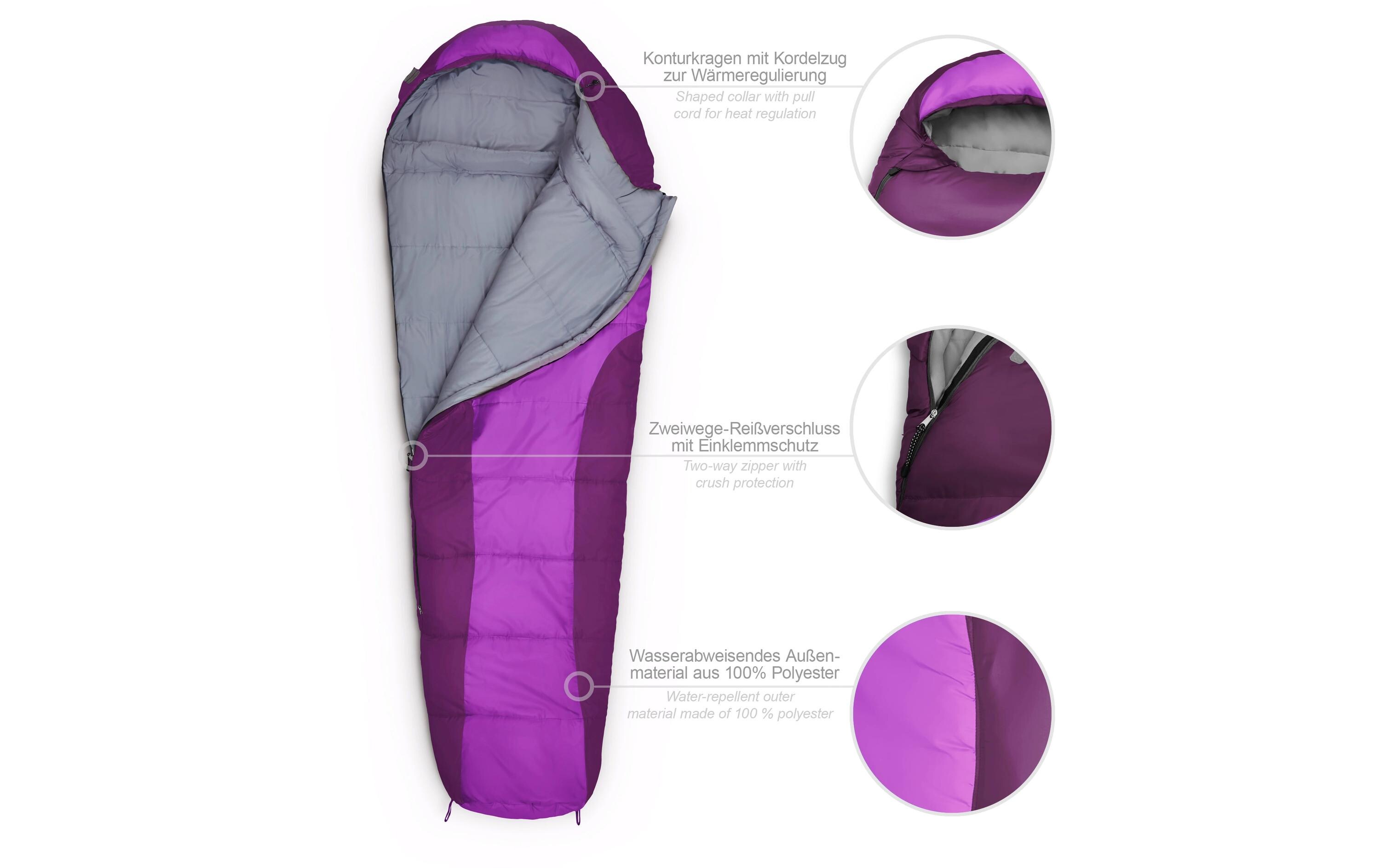 Where tomorrow Mumienschlafsack Polyester, Lila Where tomorrow Mumienschlafsack Polyester, Lila