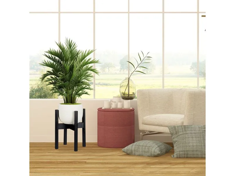relaxdays Pflanzenständer verstellbar 35.5 cm, Schwarz relaxdays Pflanzenständer verstellbar 35.5 cm, Schwarz