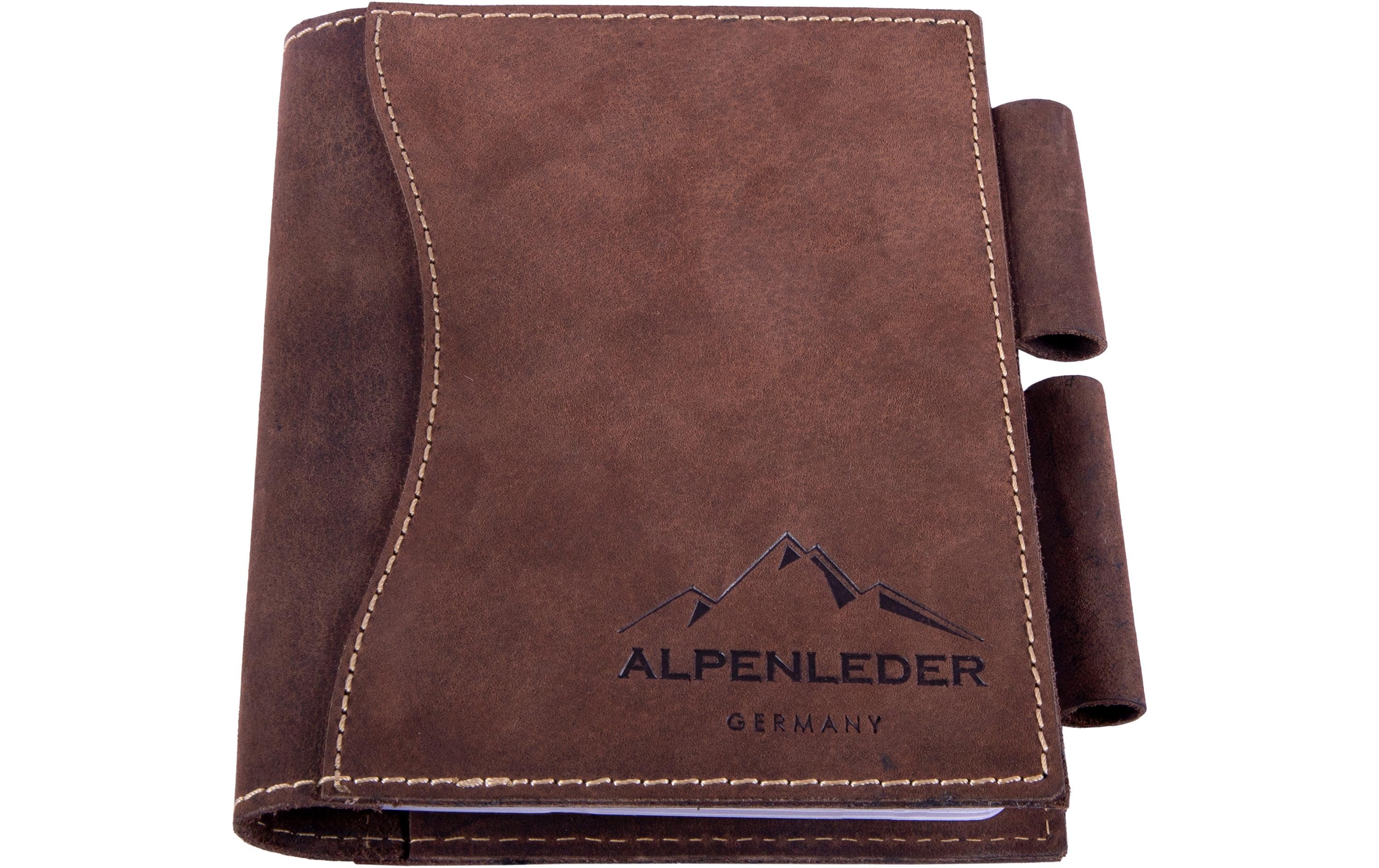 Alpenleder Notizbuch Goethe A6, liniert, Büffelleder braun