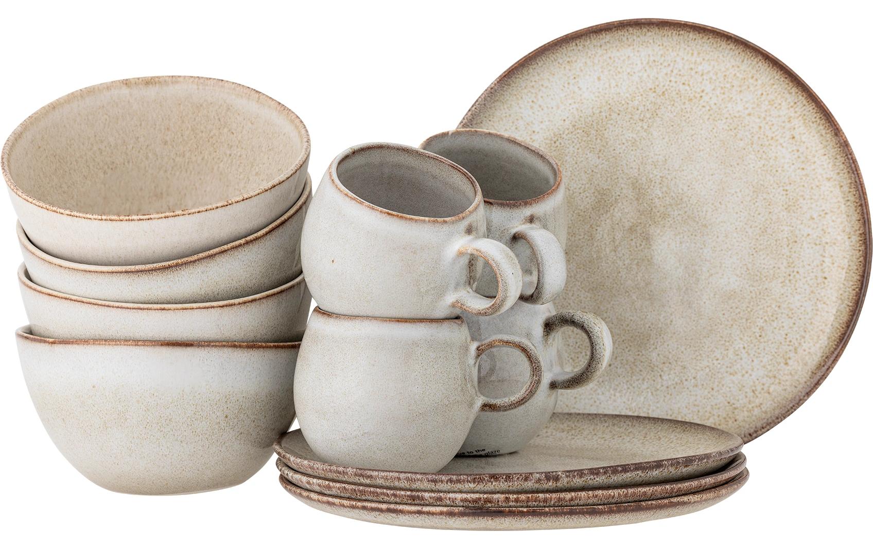 Bloomingville Speiseteller Sandrine 12-teilig, Nature