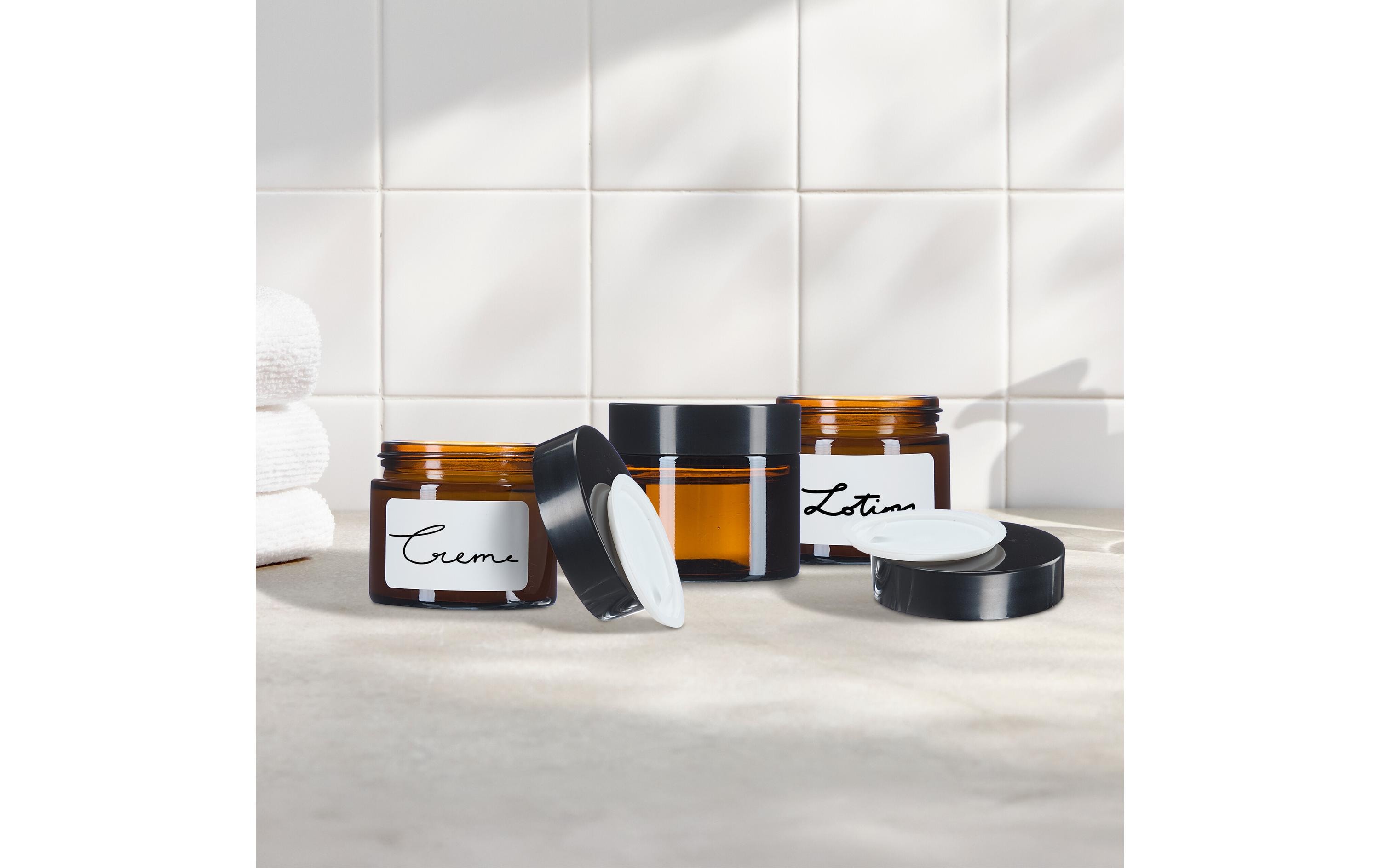 relaxdays Braunglas Salbentiegel 60 ml, 12 Stück