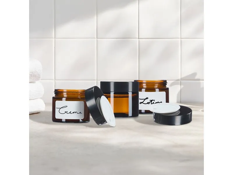 relaxdays Braunglas Salbentiegel 60 ml, 12 Stück relaxdays Braunglas Salbentiegel 60 ml, 12 Stück